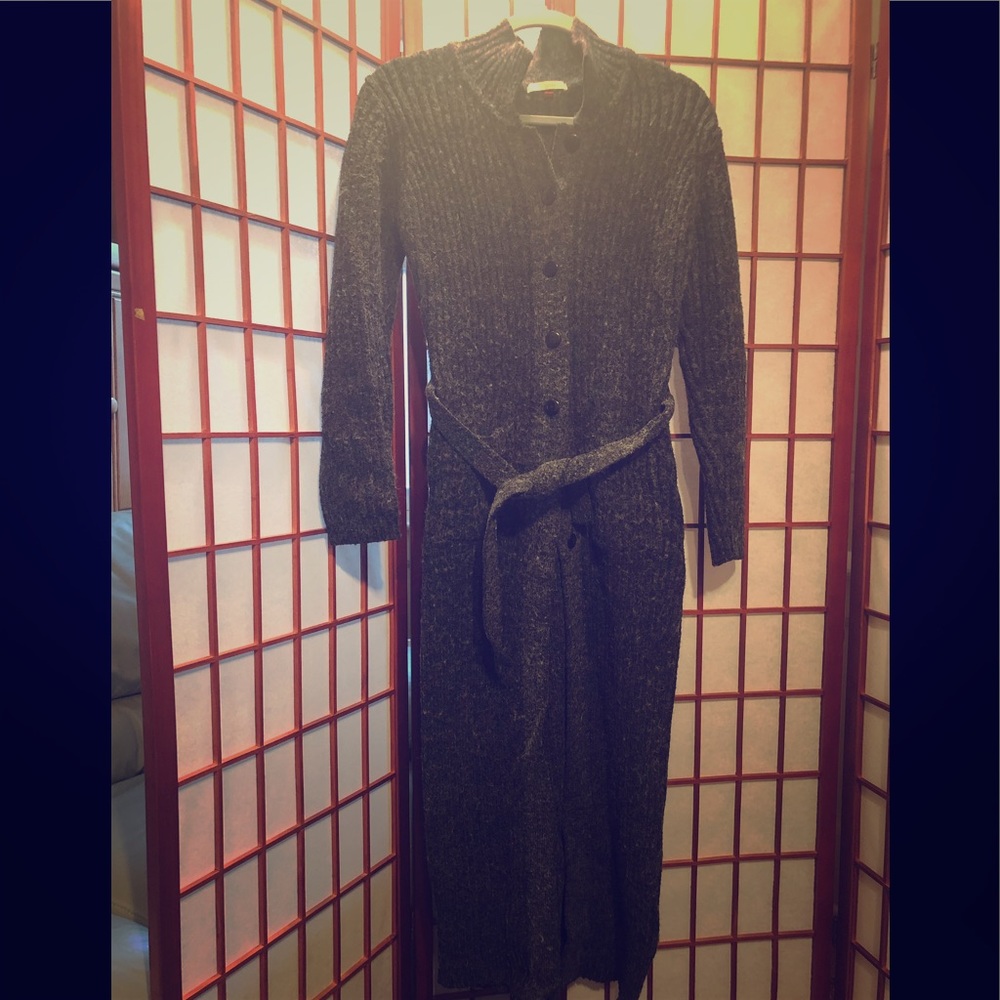 Wool  Super-Long Open-Front Duster for Women
